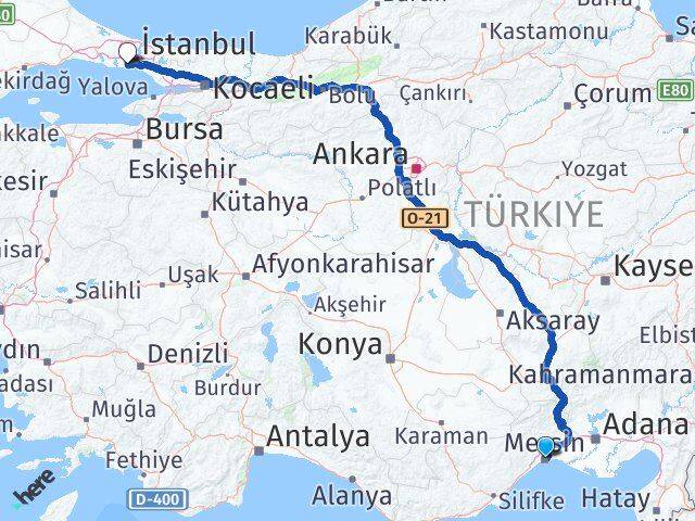 Mersin Zeytinburnu İstanbul Arası Kaç Km - Yol Haritası