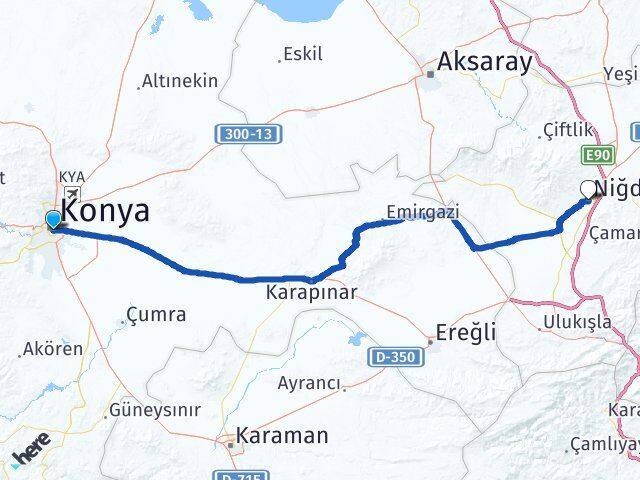 Mevlana Müzesi Aşağı Kayabaşı Arası Kaç Km - Yol Tarifi