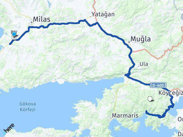 Milas Bodrum Havalimanı Muğla Arası Kaç Km - Yol Tarifi