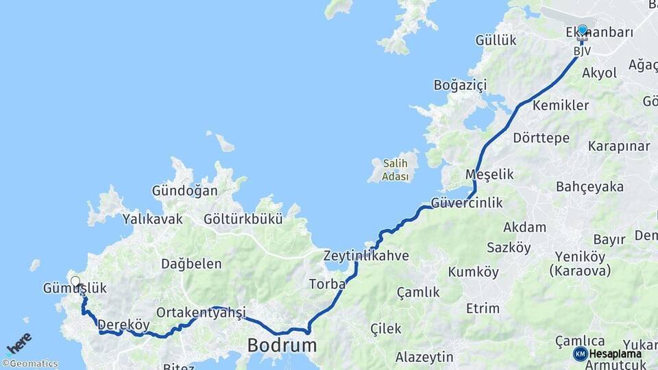 Milas Bodrum Havalimanı Gümüşlük Arası Kaç Km - Yol Tarifi