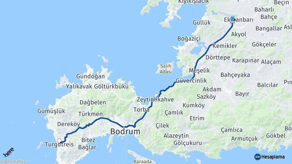 Milas Bodrum Havalimanı Turgutreis Arası Kaç Km - Yol Tarifi
