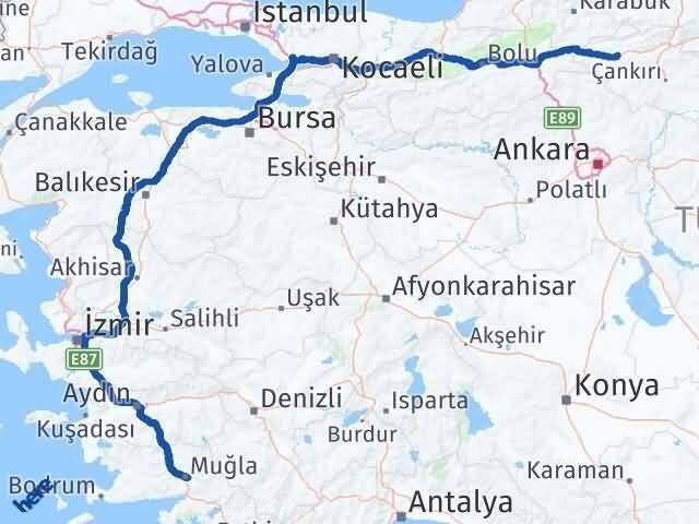 Muğla Atkaracalar Arası Kaç Km - Yol Tarifi