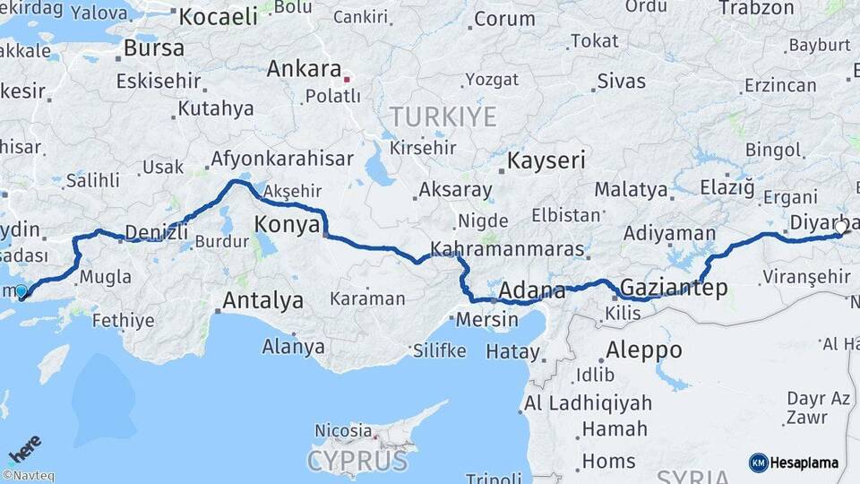 Muğla Bodrum Batman Arası Kaç Km - Yol Haritası