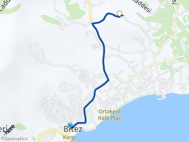 Muğla Bodrum Bitez Yahşi Bodrum Arası Kaç Km - Yol Haritası