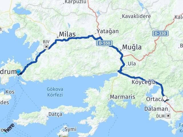 Eskiçeşme Ortaca Otogarı Arası Kaç Km - Yol Tarifi