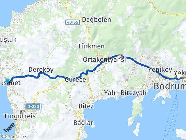 Peksimet Tepecik Arası Kaç Km - Yol Tarifi