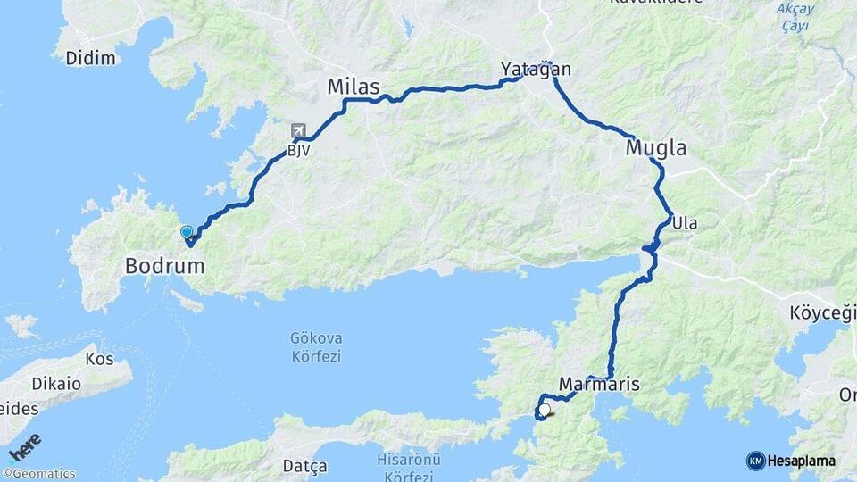 Torba Hisarönü Arası Kaç Km - Yol Tarifi