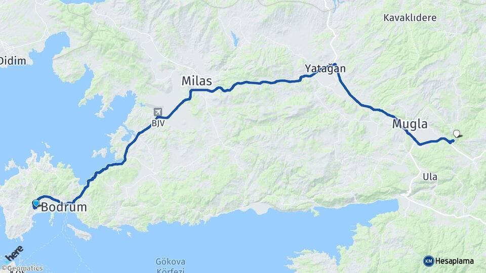 Yahşi Muğla Arası Kaç Km - Yol Tarifi