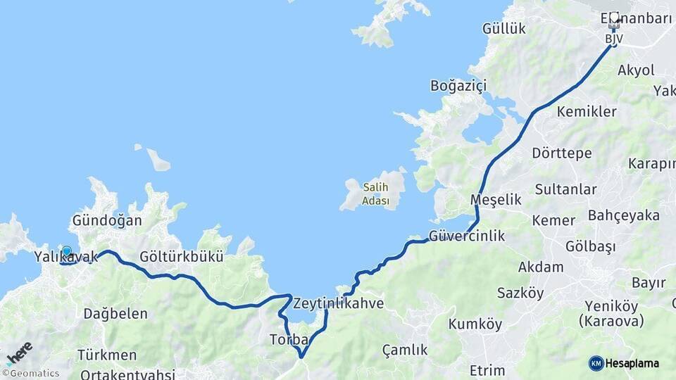 Yalıkavak Milas Bodrum Havalimanı Arası Kaç Km - Yol Tarifi