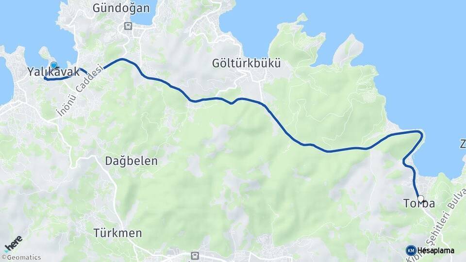 Yalıkavak Torba Arası Kaç Km - Yol Tarifi