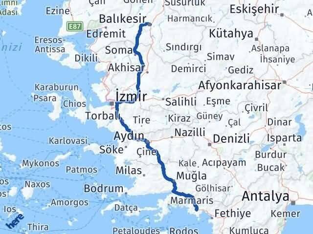 Dalaman Balıkesir Arası Kaç Km - Yol Tarifi