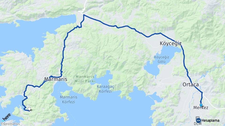 Muğla Dalaman Orhaniye Marmaris Arası Kaç Km - Yol Haritası