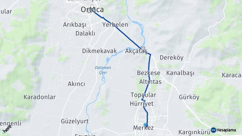 Muğla Dalaman Ortaca Arası Kaç Km - Yol Haritası