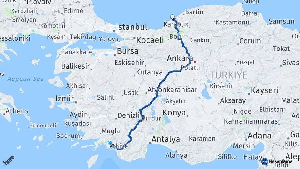 Muğla Dalaman Zonguldak Arası Kaç Km - Yol Haritası