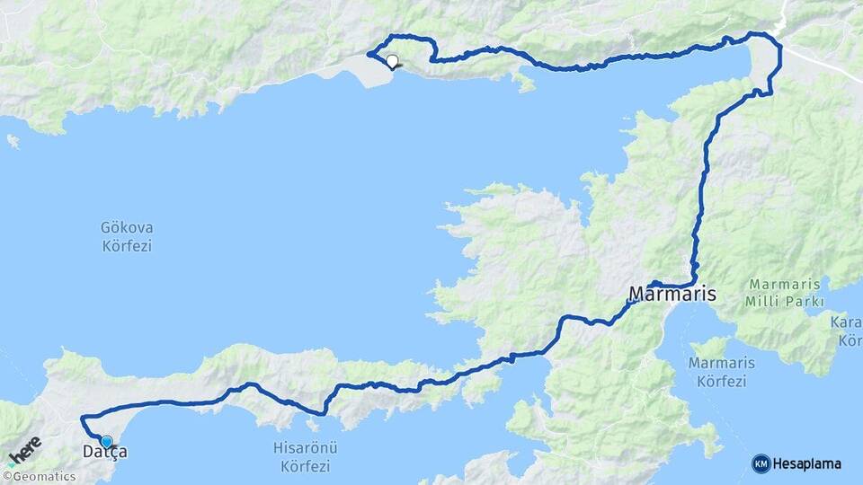 Muğla Datça Ören Milas Arası Kaç Km - Yol Haritası