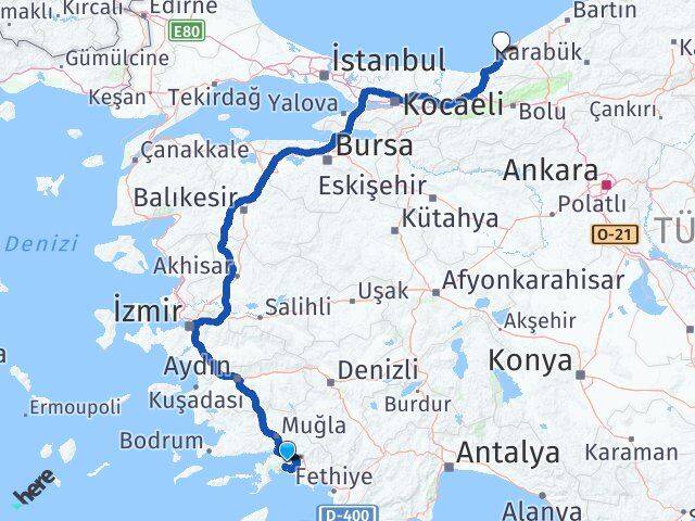Muğla Ereğli Zonguldak Arası Kaç Km - Yol Haritası