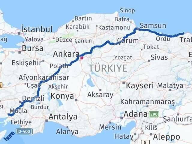 Muğla Eynesil Arası Kaç Km - Yol Tarifi