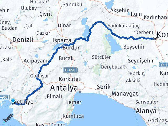 Akarca Konya Arası Kaç Km - Yol Tarifi
