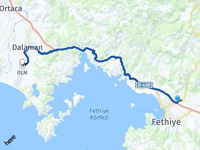 Çatalarık Muğla Dalaman Havalimanı Arası Kaç Km - Yol Tarifi