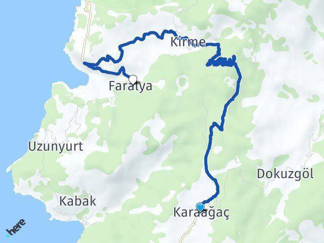 Karaağaç Faralya Arası Kaç Km - Yol Tarifi