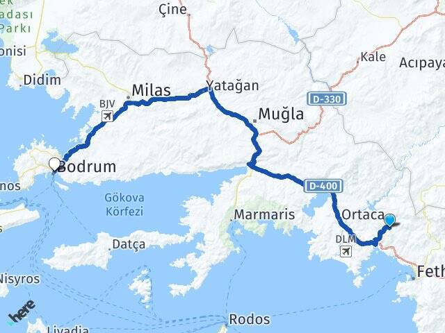 Karacaören Bodrum Feribot İskelesi Arası Kaç Km - Yol Tarifi