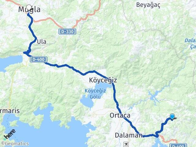 Karacaören Muğla Otogarı Arası Kaç Km - Yol Tarifi