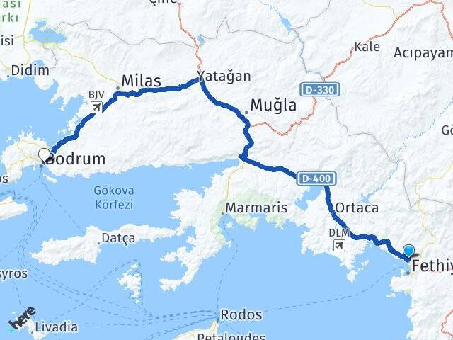 Karagedik Bodrum Otogarı Arası Kaç Km - Yol Tarifi