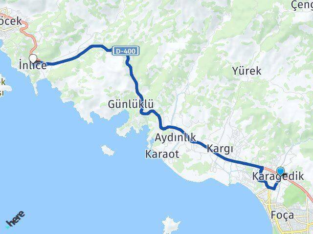 Karagedik İnlice Arası Kaç Km - Yol Tarifi