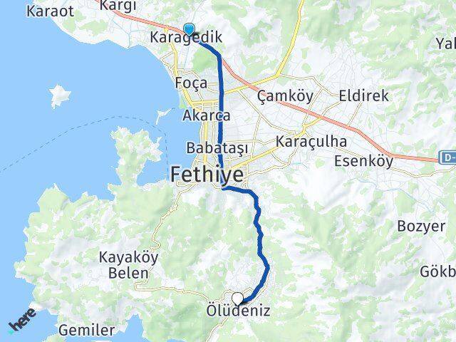 Karagedik Ölüdeniz Arası Kaç Km - Yol Tarifi