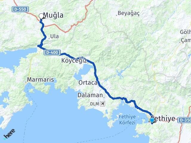 Patlangıç Muğla Otogarı Arası Kaç Km - Yol Tarifi