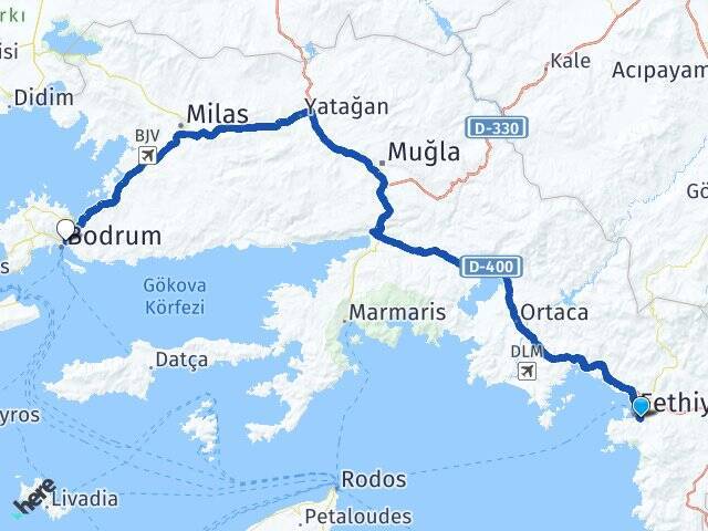 Taşyaka Bodrum Otogarı Arası Kaç Km - Yol Tarifi