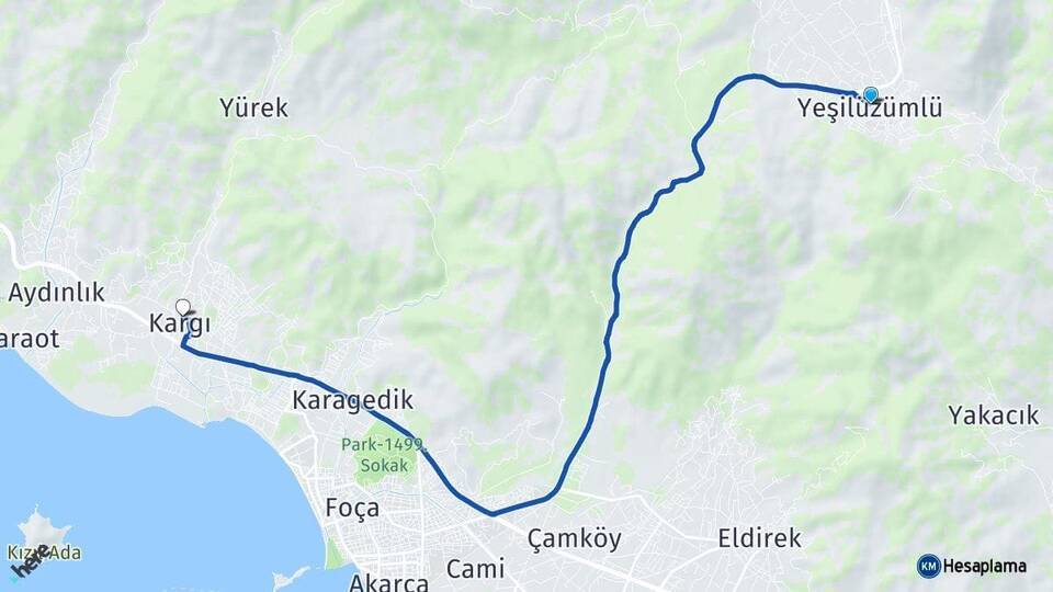 Yeşilüzümlü Kargı Arası Kaç Km - Yol Tarifi