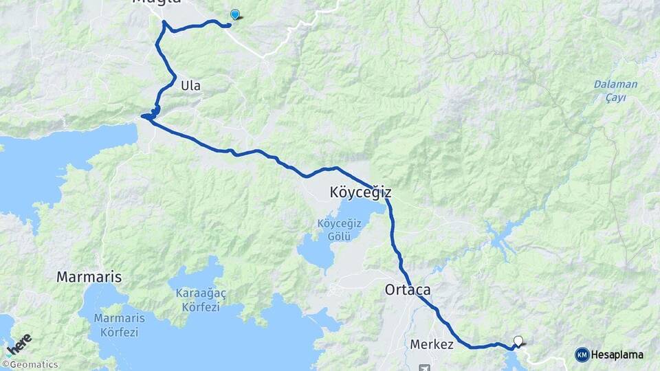 Muğla Göcek Fethiye Arası Kaç Km - Yol Haritası