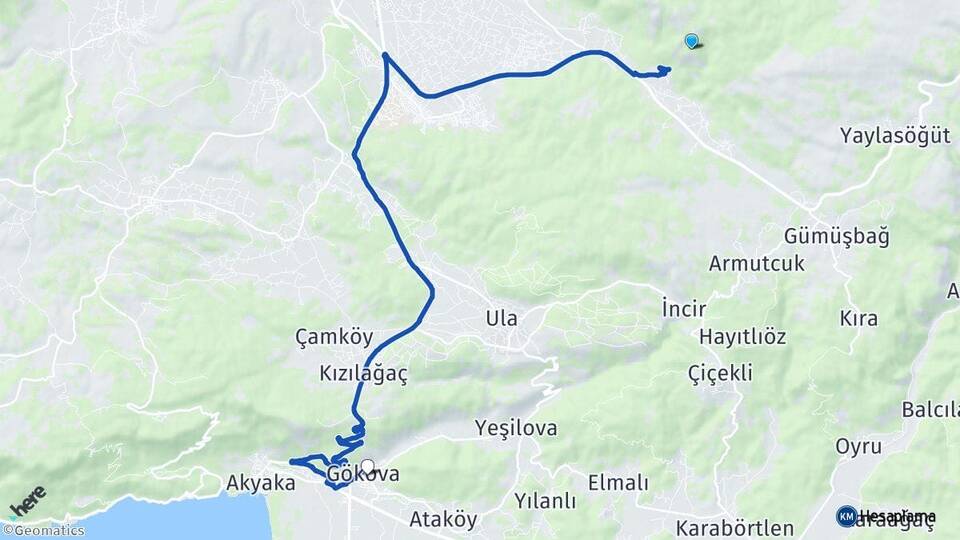 Muğla Gökova Ula Arası Kaç Km - Yol Haritası