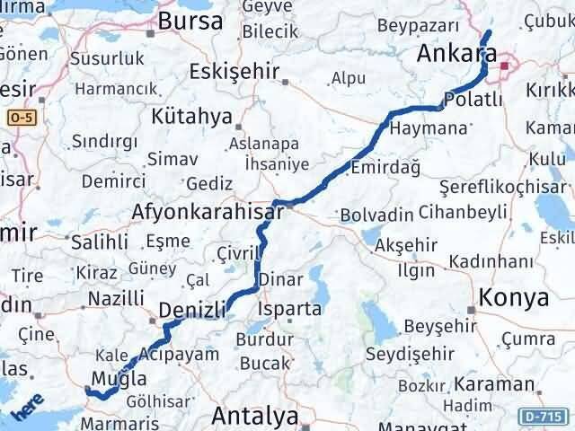 Muğla Kahramankazan Ankara Arası Kaç Km - Yol Haritası