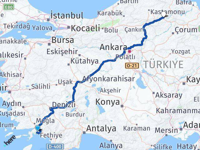Muğla Kargı Çorum Arası Kaç Km - Yol Haritası