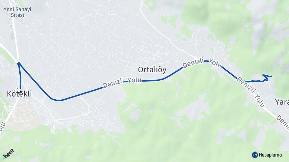 Muğla Kötekli Menteşe Arası Kaç Km - Yol Haritası