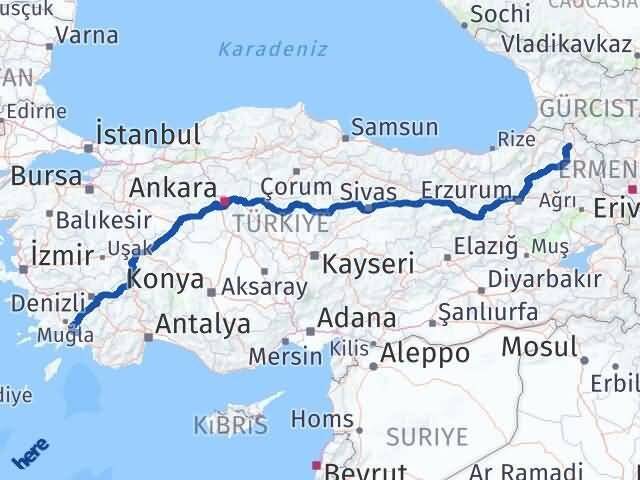 Muğla Köyceğiz Ardahan Arası Kaç Km - Yol Haritası