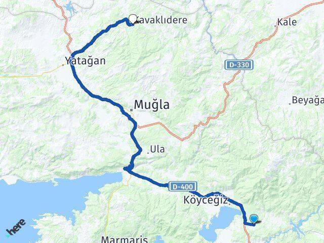 Beyobası Kavaklıdere Arası Kaç Km - Yol Tarifi