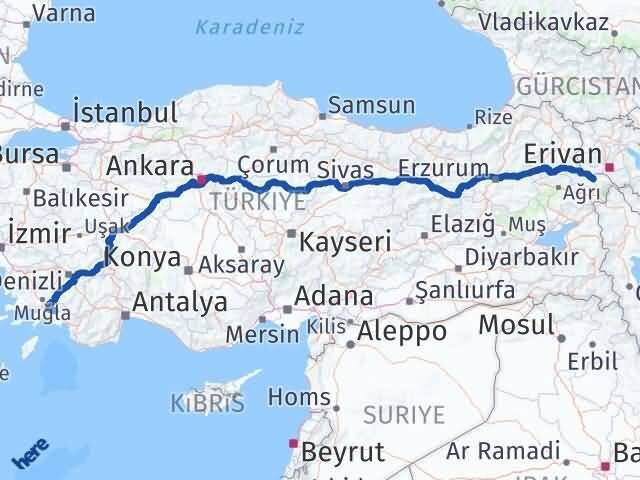 Muğla Köyceğiz Iğdır Arası Kaç Km - Yol Haritası