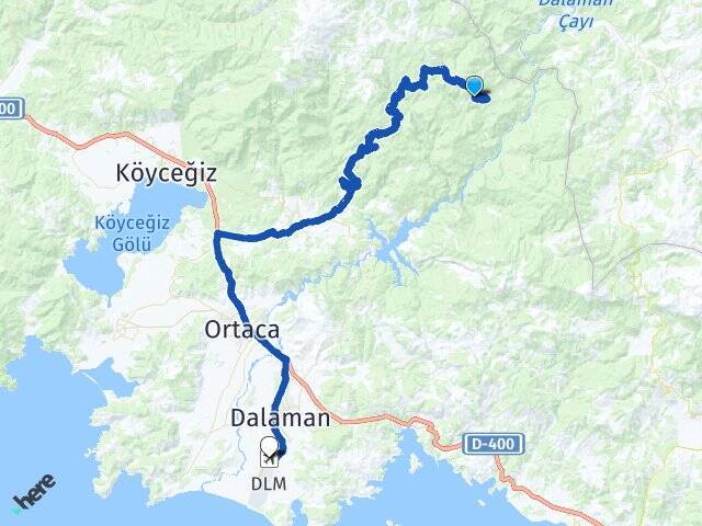 Karaçam Muğla Dalaman Havalimanı Arası Kaç Km - Yol Tarifi