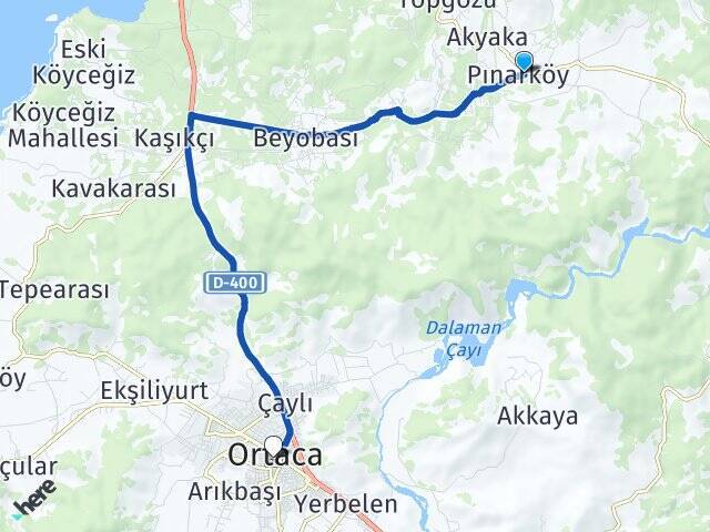 Pınar Ortaca Otogarı Arası Kaç Km - Yol Tarifi