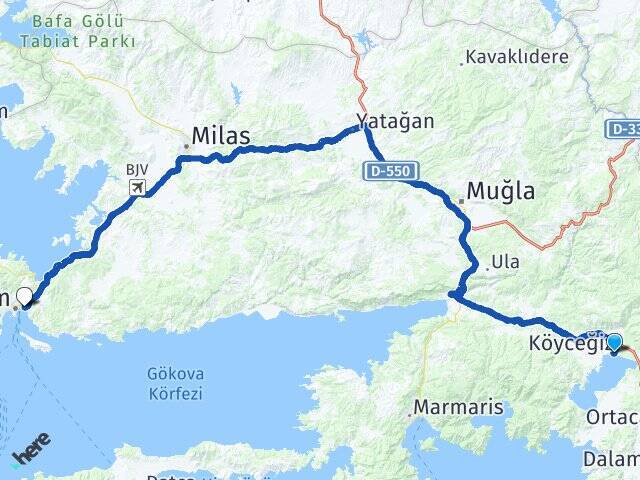 Ulucami Bodrum Otogarı Arası Kaç Km - Yol Tarifi