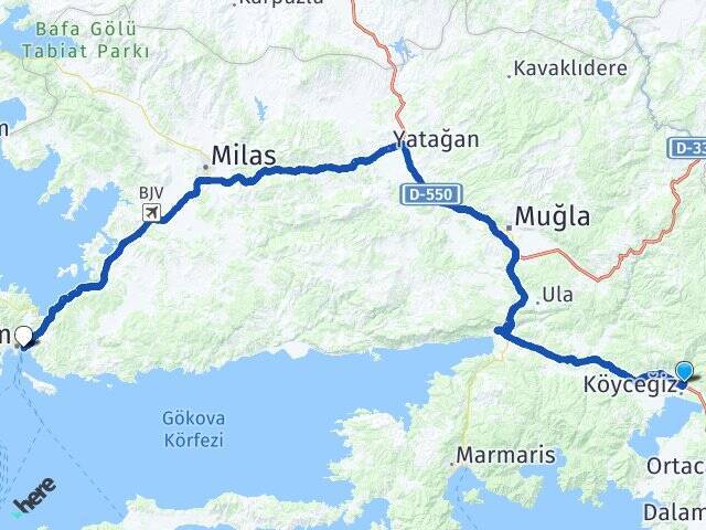 Yeni Bodrum Feribot İskelesi Arası Kaç Km - Yol Tarifi