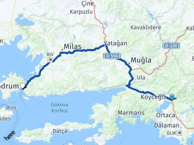 Zeytinalanı Bodrum Otogarı Arası Kaç Km - Yol Tarifi