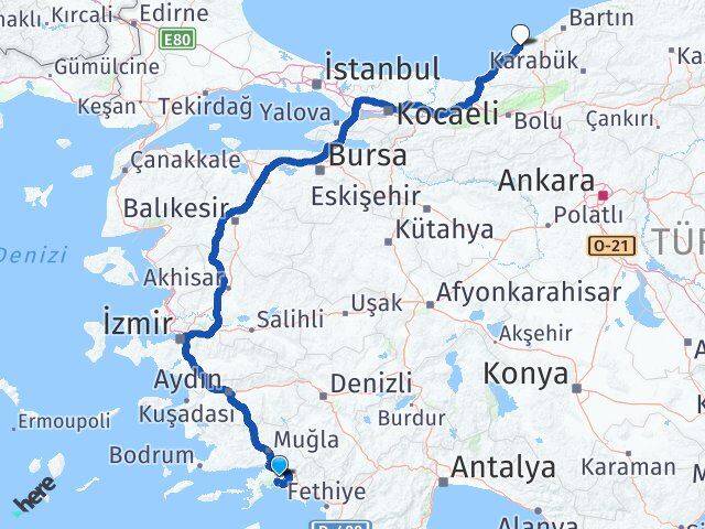 Muğla Kozlu Zonguldak Arası Kaç Km - Yol Haritası