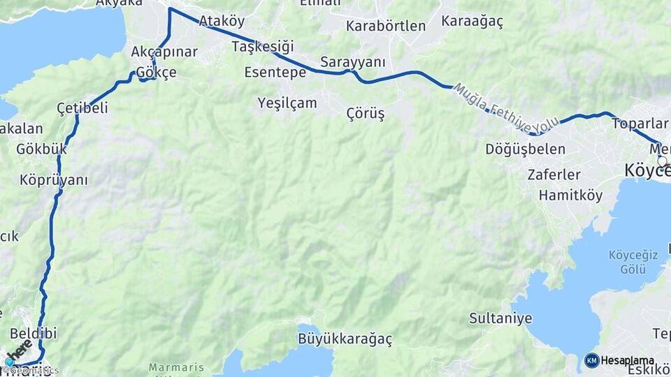 Armutalan Köyceğiz Arası Kaç Km - Yol Tarifi