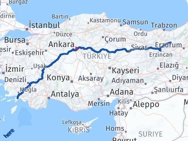 Muğla Marmaris Bayburt Arası Kaç Km - Yol Haritası