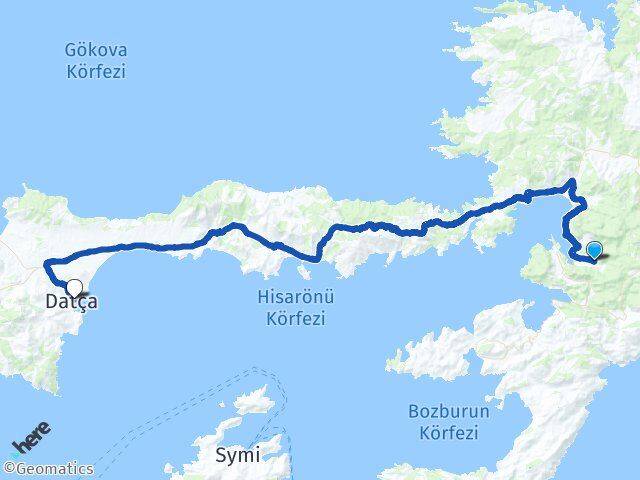 Muğla Marmaris Orhaniye Datça Arası Kaç Km - Yol Haritası