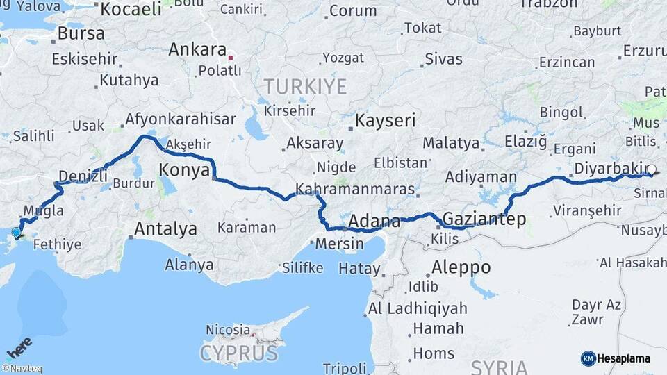 Muğla Marmaris Siirt Arası Kaç Km - Yol Haritası